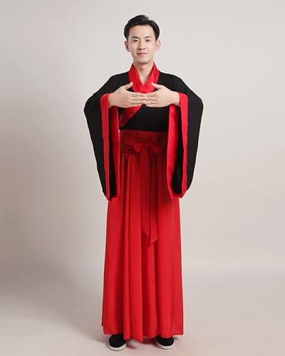 Traje tradicional chino para celebraciones y Año Nuevo color rojo talla XL 4