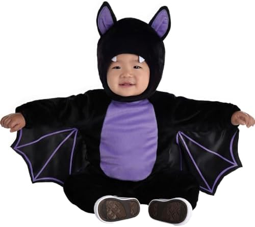 Black/Purple Classic Bat Costume Set For Baby (6-12 Months) 1 Pac...