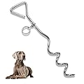 1 X 16" Heavy Duty Ground Spike Stake (41cm) Dog Chains for outside Dog Tie Out Cable Steel Spiral Dog Tether Outdoor Dog Camping Accessories (Stake Only 1 X 41cm)