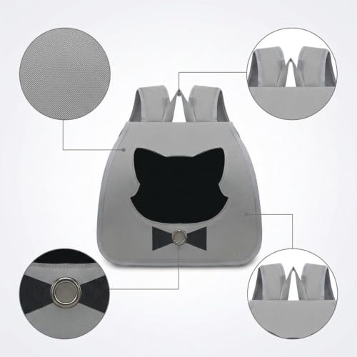 Mochila de transporte para gato y perro portátil color gris 3