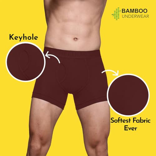 Image of HEELIUM Bamboo Trunks for Men with Keyhole Fly | 3X Softer Than Cotton for All-Day Freshness | Soft & Durable Waistband | Easy Access Underwear for Ultimate Comfort