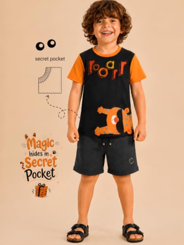 Image of Pilolo Kids Soft Cotton Lycra Pocket T-Shirt for Boys - (Combo Pack of 2)