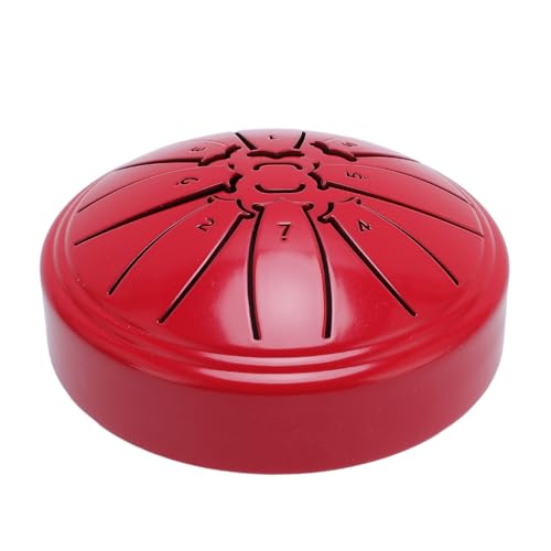 Tambor Mini de Lengüeta de Acero 8 Notas 4 Pulgadas Rojo miniatura 1