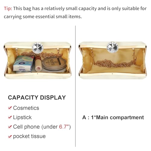 Image of RNIEGA Clutch Purses for Women, Evening Bag with Detachable Chain Ladies Sparkling Party Handbag Wedding Bags