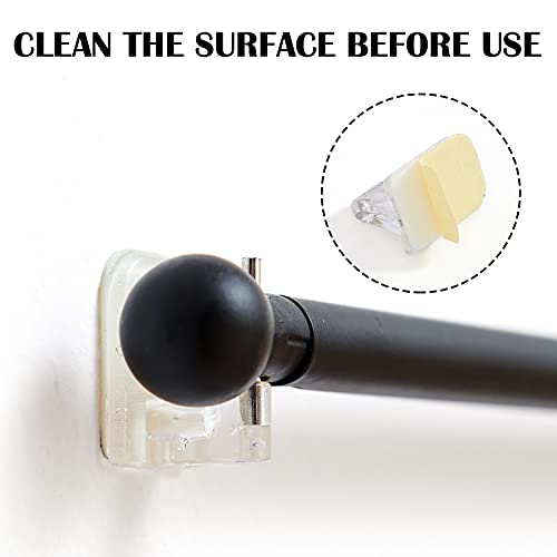 French Door Curtain Window Rods Black Magnetic Rod No Drill Adjustable Cafe Rod Metal Rod For Door Front Door Patio Hard Ware Multi-Use Four Adhesive Hooks Tool Free For Tier Curtain 26 To 48 Inch #TOP2