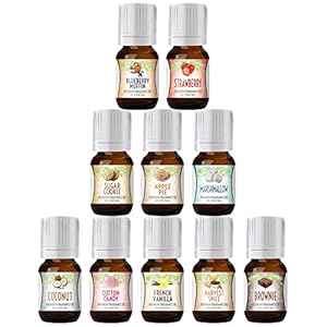 Good Essential Sweet Scents Fragrance Oil Set – 10 Pack Bulk Holiday Gift Oils for Aromatherapy Diffusers, Candle and…