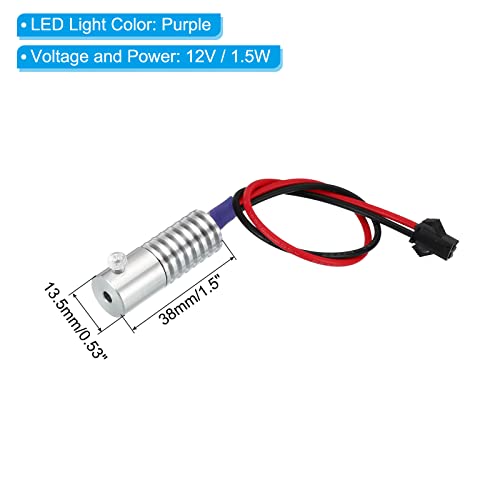 Image of PATIKIL 3mm 3.0m PMMA Side Glow Fiber Optic Cable Kit, with LED Aluminum Illuminator 12V 1.5W Guide Light Source Decoration for Home DIY Lighting, Purple