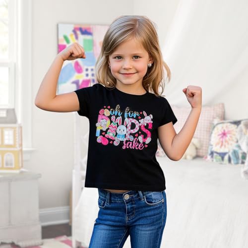 Girl Easter Shirts for Kids Bunny T Shirt Summer Causal Short Sleeve Tee Tops Easter Clothes3