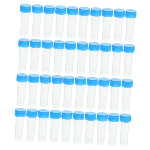 KICHOUSE 40pcs Cryovial Lab Freezing Tubes Cold Storage Tubes Flat Test Tubes Lab Tubes Experiments Lab Graduated Tube Freezing Tubes with Lids Liquid Test Tube Screw Cap Test Tubes Plastic