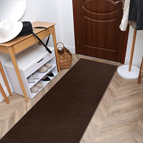 Alfombra de Pasillo Eton marrón 70x150 cm antirruido para suelo de madera 4
