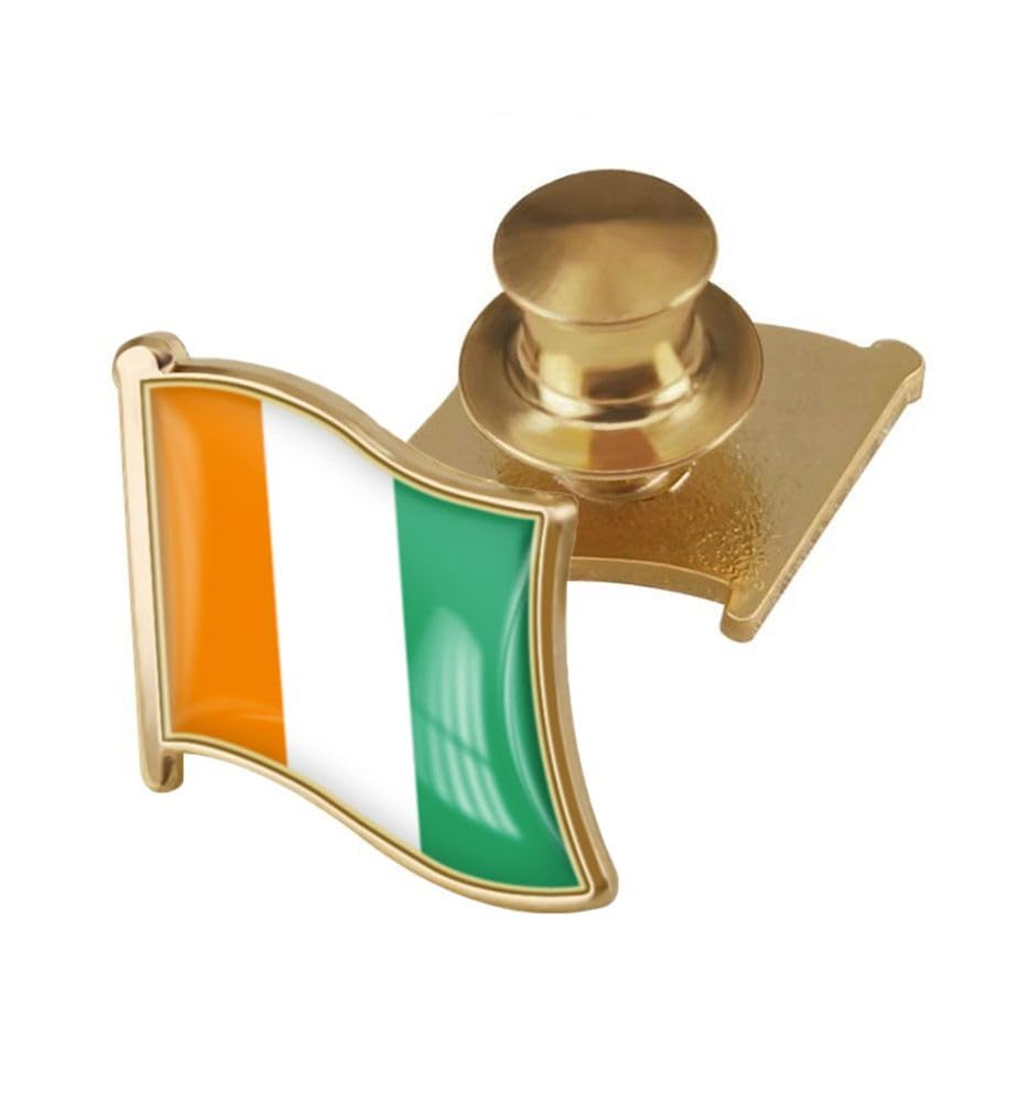 vmcoatdu Country Flag Backs Locking Pin Keepers Locking Clasp Pin Badge International Travel Brooch Metal Alloy Souvenir Pin 0.75x0.7 Inch Small Pin