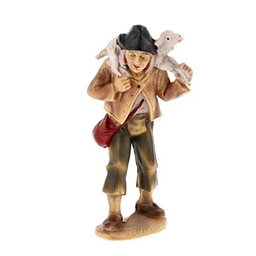 Marolin Pastor con oveja sobre hombro, a 12 cm Fig. (plástico)