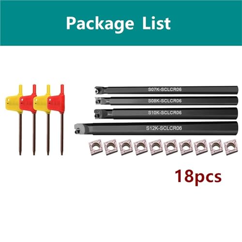 Set de herramientas para torneado con portaherramientas y insertos miniatura 4