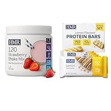HMR 120 Strawberry Shake Meal Replacement Powder 12 Servings With Lemon Protein Bar 24 count