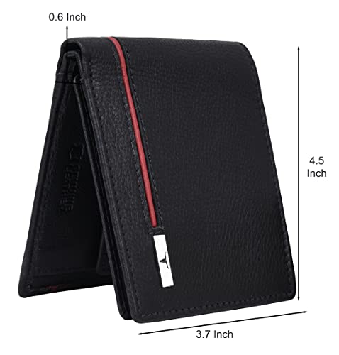 URBAN FOREST Stag Black/Red Leather Wallet for Men (Image - 6)