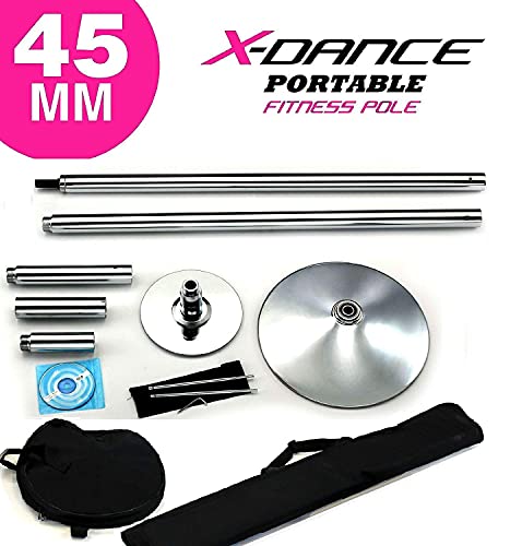X-Dance Professional Stripper Pole Chrome | Spinning Static Exotic Dancing Pole Portable and Removable | Height Adjustable 7 to 9 FT 45mm Dance Pole Kit for Exercise Fitness Pole Club Party Pub Home - Thumbnail 4