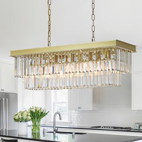 A AXILIXI Gold Rectangular Chandelier
