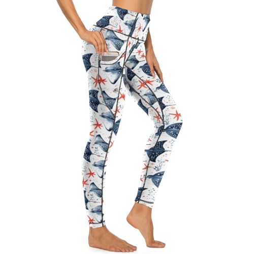 Legging de yoga bleu marine à poches : idéal pour vos séances de sport et Pilates