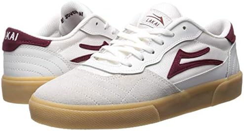 Lakai Men's Cambridge, White/Burgundy Leather, 11.5 M US | Image 6