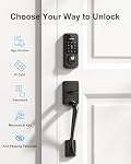 Smart Keyless Entry Door Lock with Handles, Hornbill Front Door Lock Set, Keypad Code Lock with Lever, Digital Touchscreen via Alexa/Bluetooth/Keyfob/Key