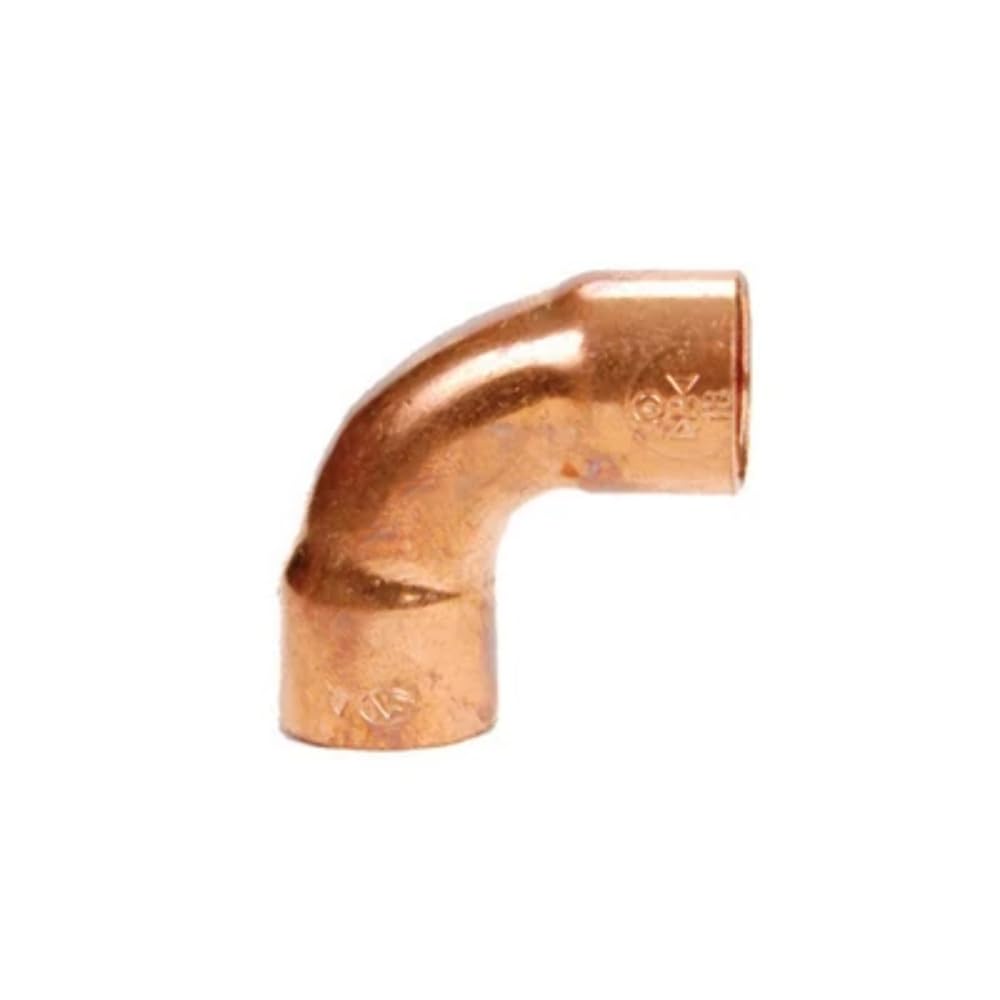 Curva in rame FF 90° raggio largo 42mm per tubo rame a saldare