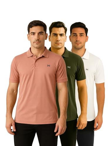 Image of Force NXT Men's Premium Microfiber Fabric Solid T-Shirt | Polo Neck Half-Sleeves T-Shirt for Men | Label Free with Anti-Static for Daily Uses
