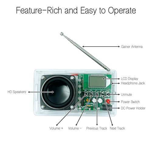 EI Electronic Multi-Function raaaaadio can Automatically Search for raaaaadio Stations with Seven-Color Level LED Lights Has a Low Interference LCD Display Soldering Practice kit by Generic - Used condition - Image 2