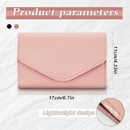 Women Wallet, Simple Leather Passport Holder Multi-Compartment Passport Wallet with Snap Button Long Men Wallet for Cards Passport Coin (Black)2