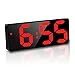 JQGO Sveglia Digitale da Comodino, Sveglia Digitale da Comodino a Specchio Snooze con Visualizzazione, Ampio Display LED Digitale/Data/della/Temperatura, USB e Alimentato a Batteria, Rosso
