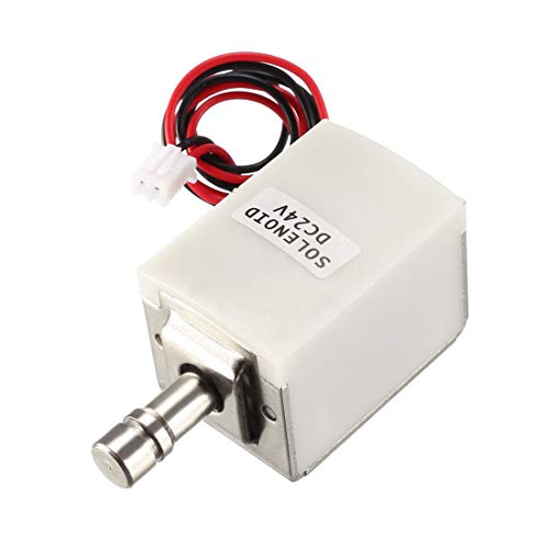 uxcell Solenoide eletromagnético DC 24V 1A 9,6 mm tipo push pull para fechadura de porta Electirc