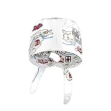 England London Cartoon Map Working Cap Button and Sweatband Adjustable Elastic Head Cover Hair Tie...