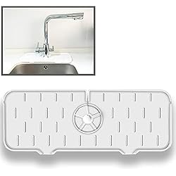 Alfombra Para Fregadero Xilmark (1x Alfombrilla Silicona Grifo, Tapete Silicona Fregadero, Tapete Grifo Cocina, Alfombrilla Fregadero Cocina, Alfombra Silicona Grifo, Tapete Colector Agua, Protector Fregadero Cocina,Blanco