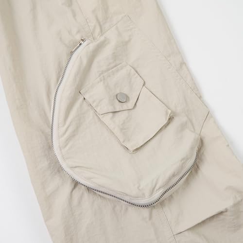 Image of Rolanko Parachute Pants for Girls Y2K Cargo Trousers with Pockets Harajuku Jogger Pants Kids 4-14 Years