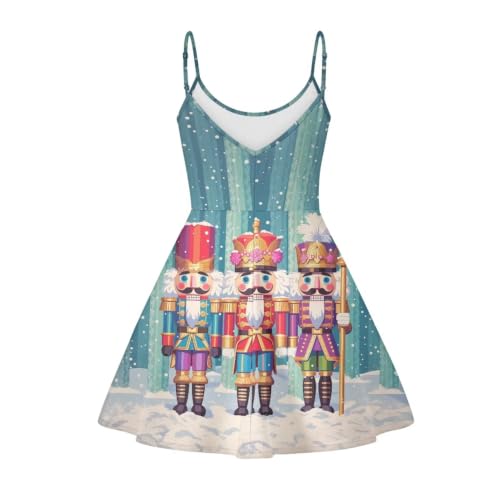 Image of Women's Spaghetti Strap Dress Summer Casual Swing Sundress Girls Beachwear Swing Mini Dress