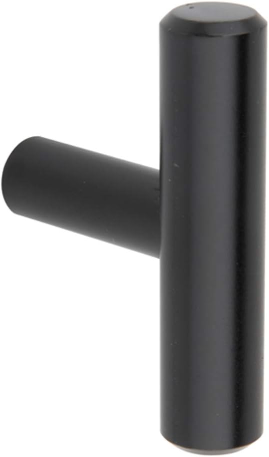 Amazon Basics T-Bar Cabinet Knob, 1/2-Inch Diameter, 2-Inch Length (3-Inch Hole Center), Flat Black, 10-pack