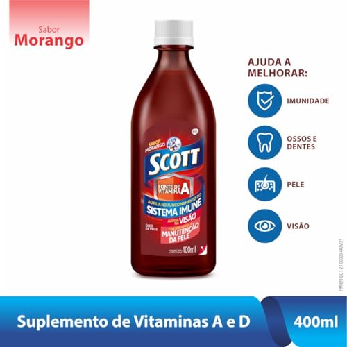 Scott Suplemento Alimentar Multivitamínico, Vitaminas A e D, Auxilia no Funcionamento do Sistema Imu