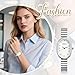 WAIZJLOUS Women's Oval Slim Watch: Rhinestone Markings Easy to Read Dial Adjustable Stainless Steel Band Watches 3ATM Waterproof Fashion Analog Quartz Wristwatch(#A)