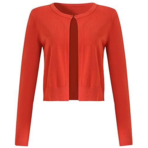 Damen Strickjacke mit dünnem Ausschnitt und Knöpfen - Rot - Mittel Cover