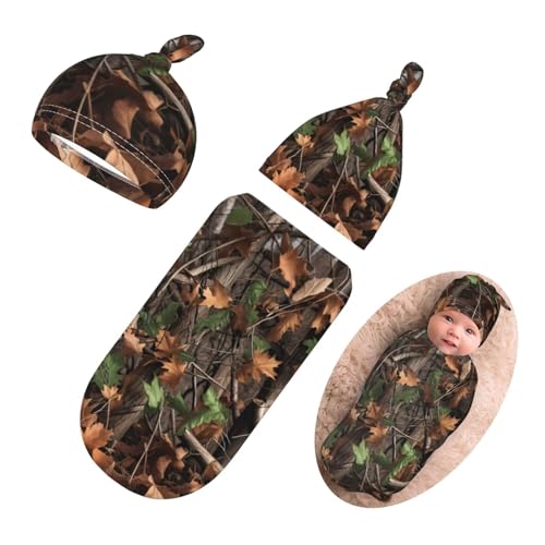 Image of Personality Camo Newborn Swaddling Blanket Beanie Hat Funny Blanket Sleeping Bag New Born Sleep Sacks for Boys Girls