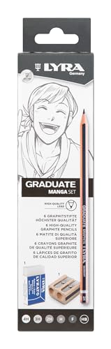 LYRA Graduate Manga - Set 6 crayons graphite avec gomme et taille-crayon