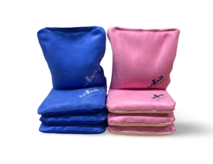 New Cornhole Bags Set of 8 Total Weather Resistant with 30 Day Warranty (Blue & Pink)