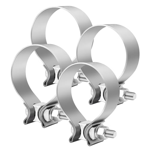 EVIL ENERGY 3.5 inch Exhaust Clamp 3 1/2 Narrow Band Muffler Clamp Stainless Steel for Heavy-duty Exhaust systems Downpipes Catback Exhausts Mufflers Tailpipes 4 Pack