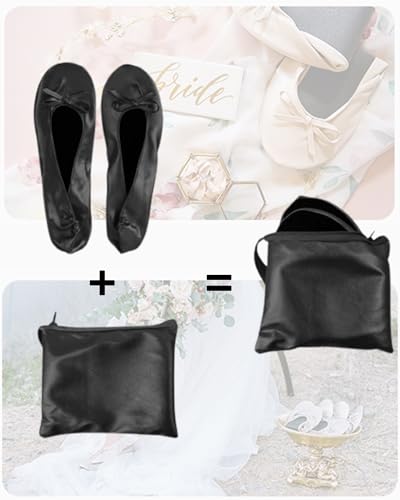 Stylish Foldable Ballet Flats for Women Portable Roll Up Travel Shoes for Wedding Bridesmaid Includes Carrying Pouch2