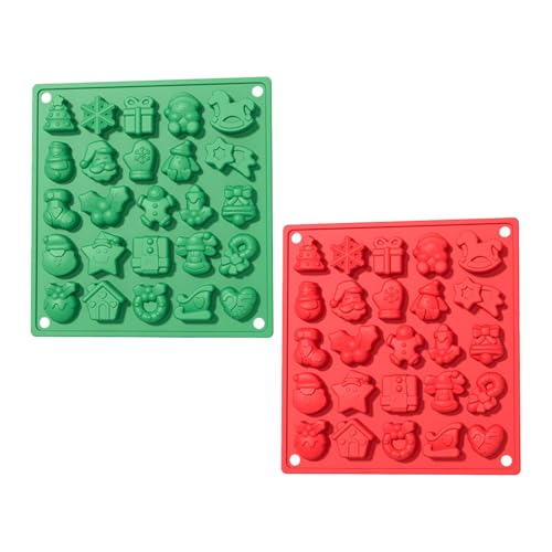 Design festivo: Gli stampi in silicone includono motivi natalizi adorabili come omino di pan di zenzero, albero di Natale, Babbo Natale, calza natalizia, pupazzo di neve e campana. Questi disegni aggiungono un tocco di allegria alla tua festa di Natale, rendendo il momento del baking divertente per tutta la famiglia