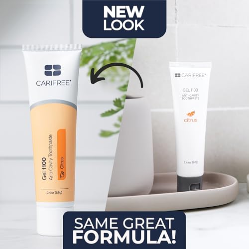 Image of CariFree Gel 1100, Citrus Flavored, Anti-Cavity Fluoride Toothpaste with Nano Hydroxyapatite for pH Neutralization, Cavity Prevention & Enamel Protection, Dentist Recommended, Dentist Developed