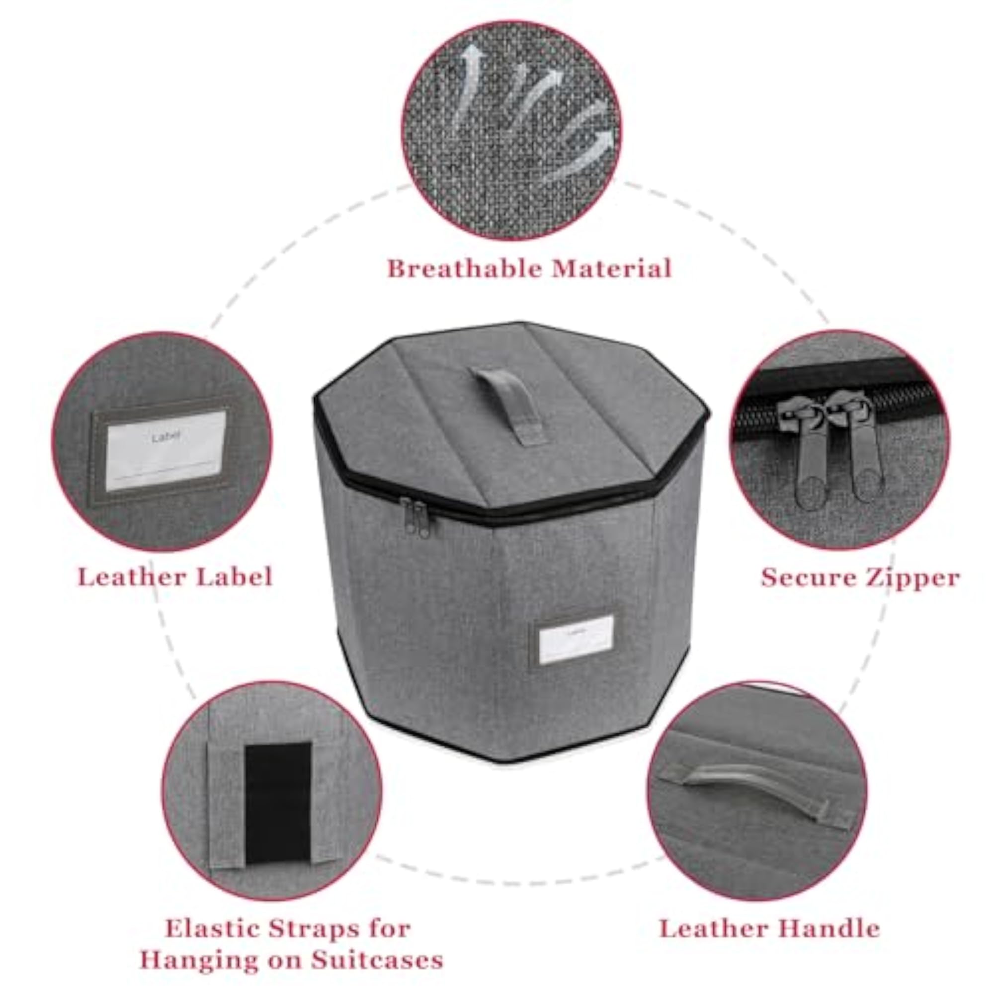 Wig Storage Box, Foldable Travel Case for Hair Accessories