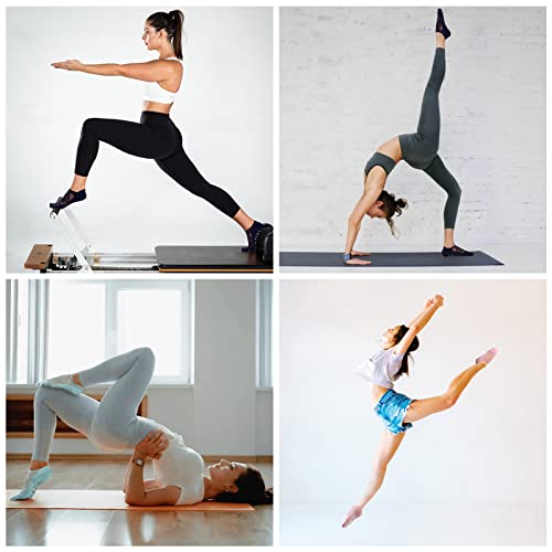 Bivolu Non Slip Yoga Socks For Women Pilates,Barre,Workout,Dance Mesh Lace Anti-Skid Socks 3 Pack #TOP2
