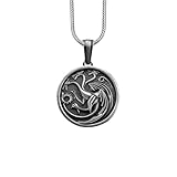 BySilverStone Jewelry - Collar Hecho A Mano De Plata Con Dragón De 3 Cabezas, Colgante De Plata Balerion, Meraxes Y Vhagar, Colgante De Dragón Aegons, Collar De Dragones Targaryans