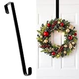 HOOSUN Wreath Hangers for Front Door,12" Wreath Hook Holder,Over The Door Hooks Hanger,Metal Garland Hangers Hook for Christmas Decorations Porch Decor Valentines Day Decorations