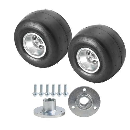 2-Pack 11x7.10-5 Slick Tires with Aluminum Rims & 23T Rear